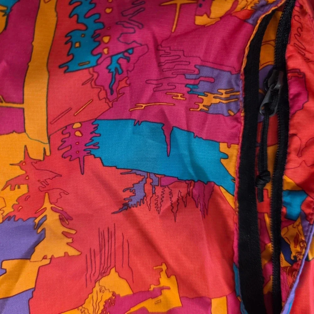 The North Face Fanorak Windbreaker Jacket Men S Multi Color Forest Print READ